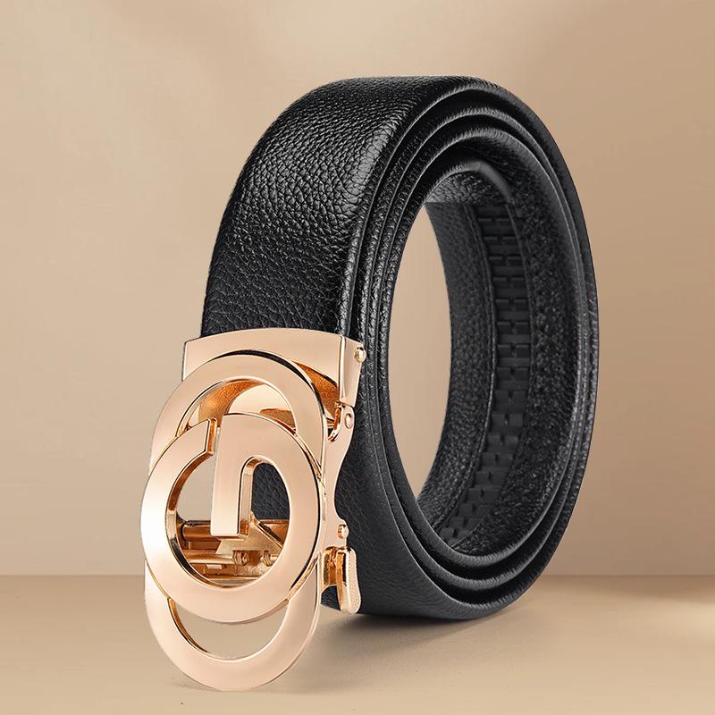 Мужской ремень из натуральной кожи с леопардовой пряжкой - Повседневный универсальный модный тренд