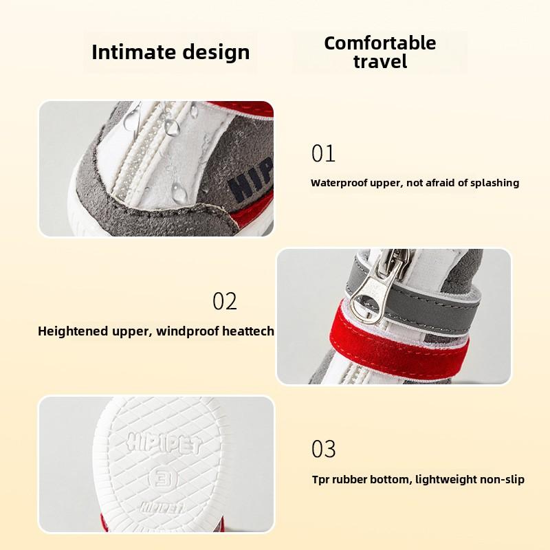Обувь для собак на осень и зиму, утепленная, нескользящая, износостойкая, спортивная, Tide Fun, северо-восточные зимние ботинки, обувь для собак, обувь для домашних животных