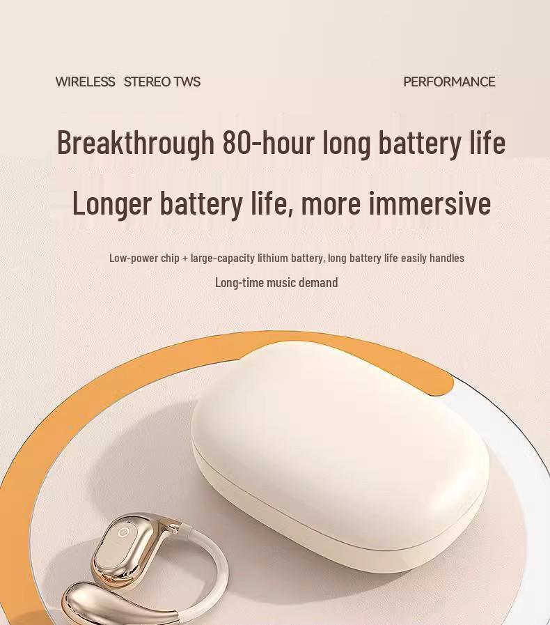 OWS Регулируемые True Wireless Открытые Bluetooth-наушники для спорта с долгим временем работы от аккумулятора