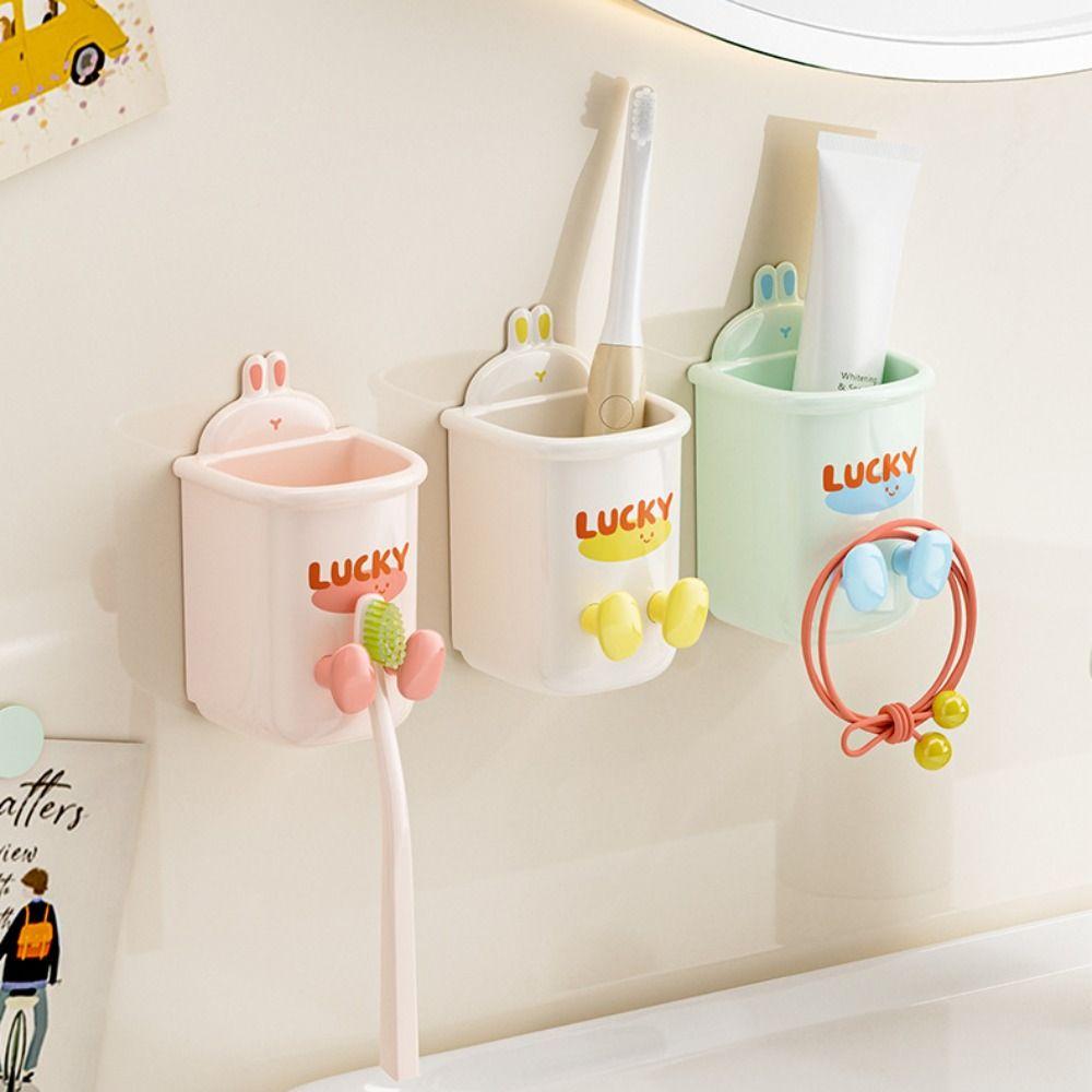 Настенная полка для хранения зубной пасты, мультяшная подставка для электрических зубных щеток, органайзер для ванной комнаты