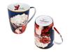 Kubek Sitkiem Przykrywką Lady's Floral Symphony Carmani Ceramika 300Ml