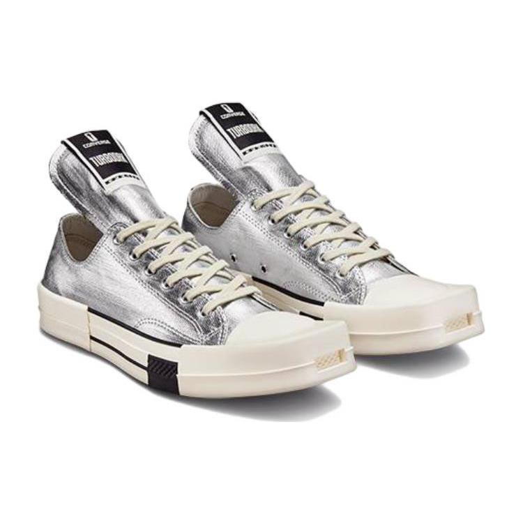 Chuck 70 Rick Owens x Chuck 70 Turbodrk Converse Низкие 'Серебряный Лак' A01292C