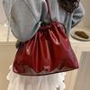 Drawstring Pleated Bucket Bag for Women's Trendy New Large Capacity Summer Casual One Shoulder Versatile Tote Bag