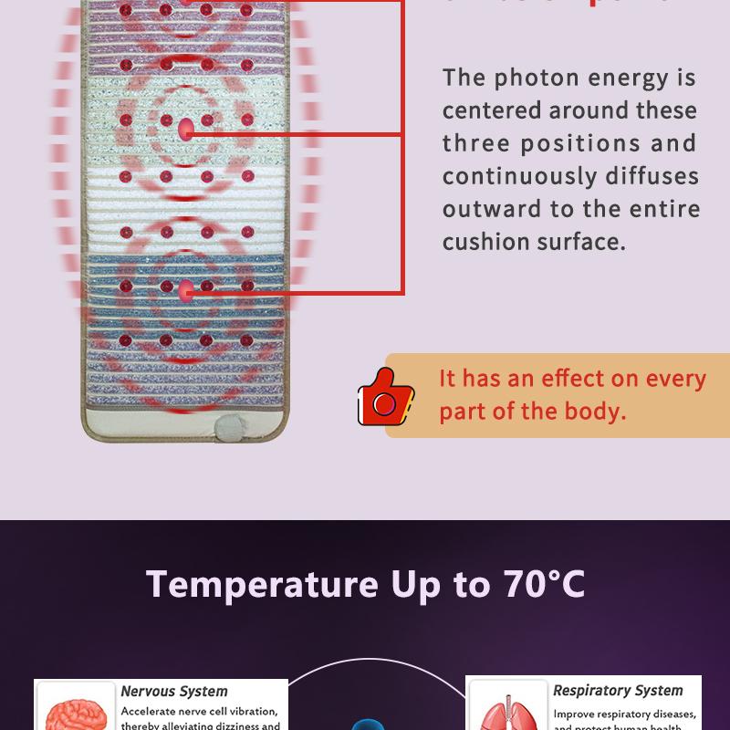150×50 см инфракрасный магнитный биокристаллический коврик с технологией PEMF - подушка для массажа с фотонами и энергией чакры, грелка