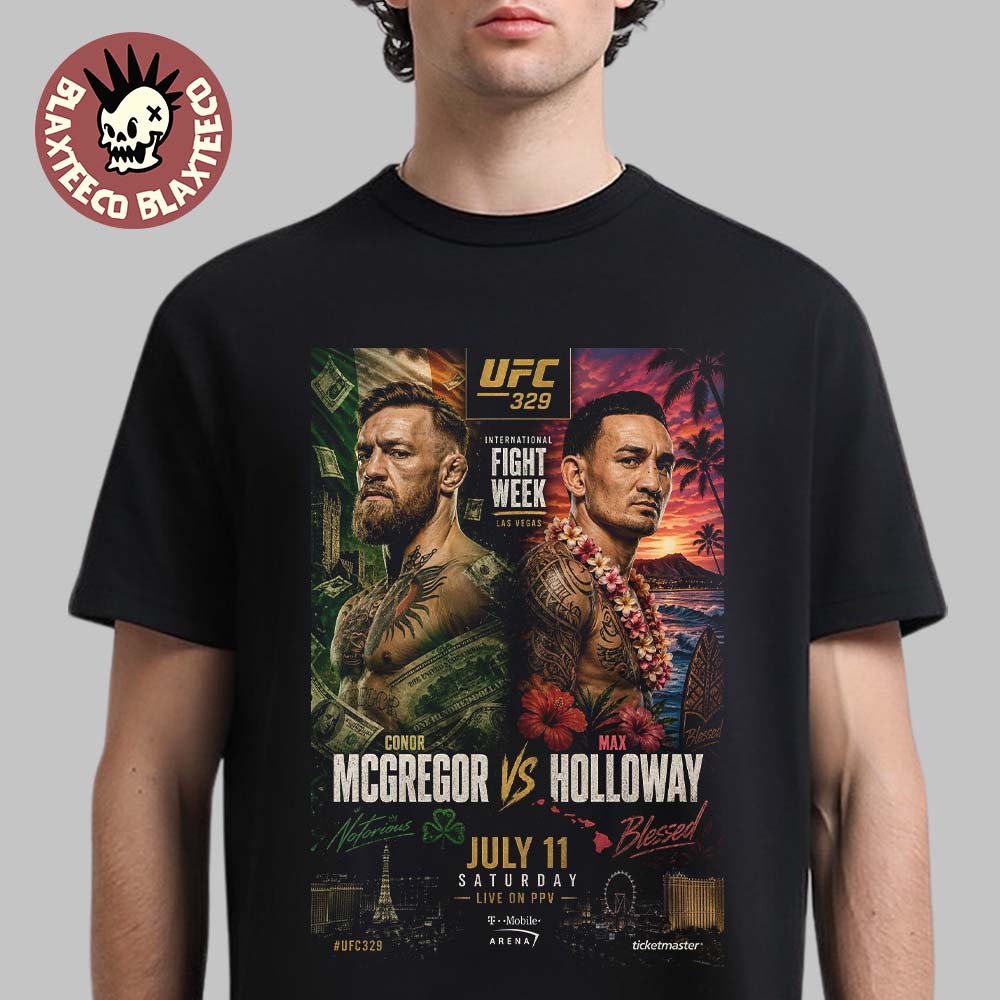 UFC 329 Конор Макгрегор против Макса Холлоуэя Notorious против Blessed Главный бой 11 июля 2026 г. Футболка