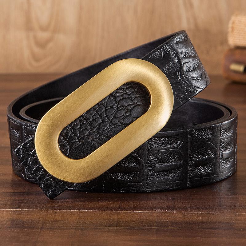 Ремень мужской кожаный пряжка первый слой настоящая коровья кожа мужской интерьерный деловой молодежный ручной работы с пряжкой из доски мужской ремень