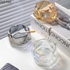Прозрачная стеклянная пепельница Домашняя пепельница Офисный стол Аксессуары для курения Шестиугольные пепельницы в форме бриллианта Подарок для парня