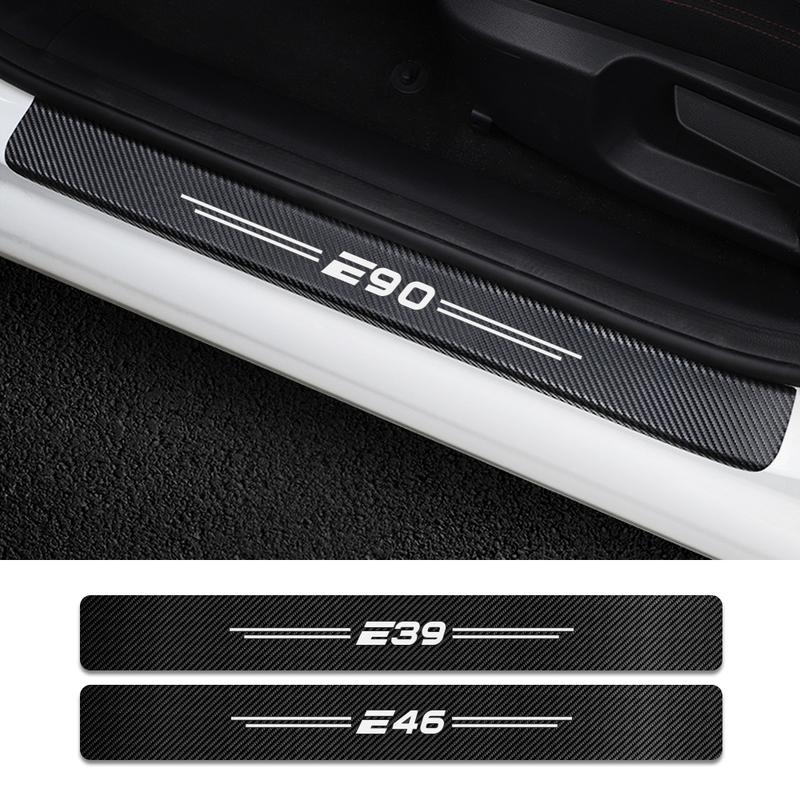 4PCS Car Door Sill Anti Scratch Stickers Car Accessories For BMW E46 E90 E91 E92 E93 E60 E61 E62 E70 E87 E39 E28 E30 E34 E36 E53