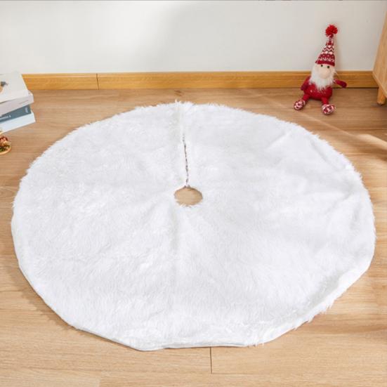 Юбка для елки 36/48/60 дюймов Белая юбка для елки Мягкая пушистая юбка из искусственного меха для принадлежностей для вечеринки «Счастливого Рождества»