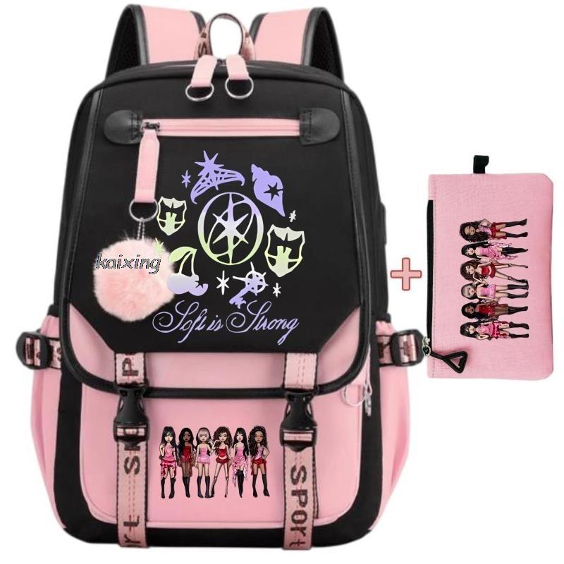 Backpack New Katseye Funny Print Girl's Large Capacity Bags Children's Teeneger School Backpacks Cute Schoolbags Sets Gift