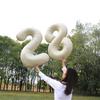 Large Milk White Number Balloons (32/40 Inch) – Ideal for Kids' Birthday Parties and Outdoor Photo Props