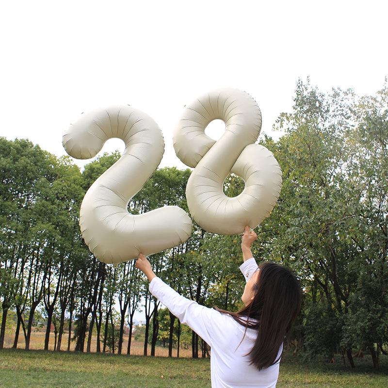 Large Milk White Number Balloons (32/40 Inch) – Ideal for Kids' Birthday Parties and Outdoor Photo Props
