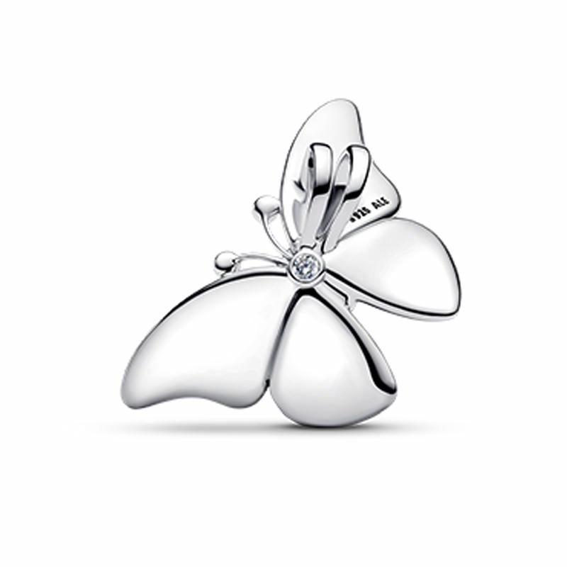 Pandora Butterfly shape design 925 silver necklace/pendant women's blue 793747C01