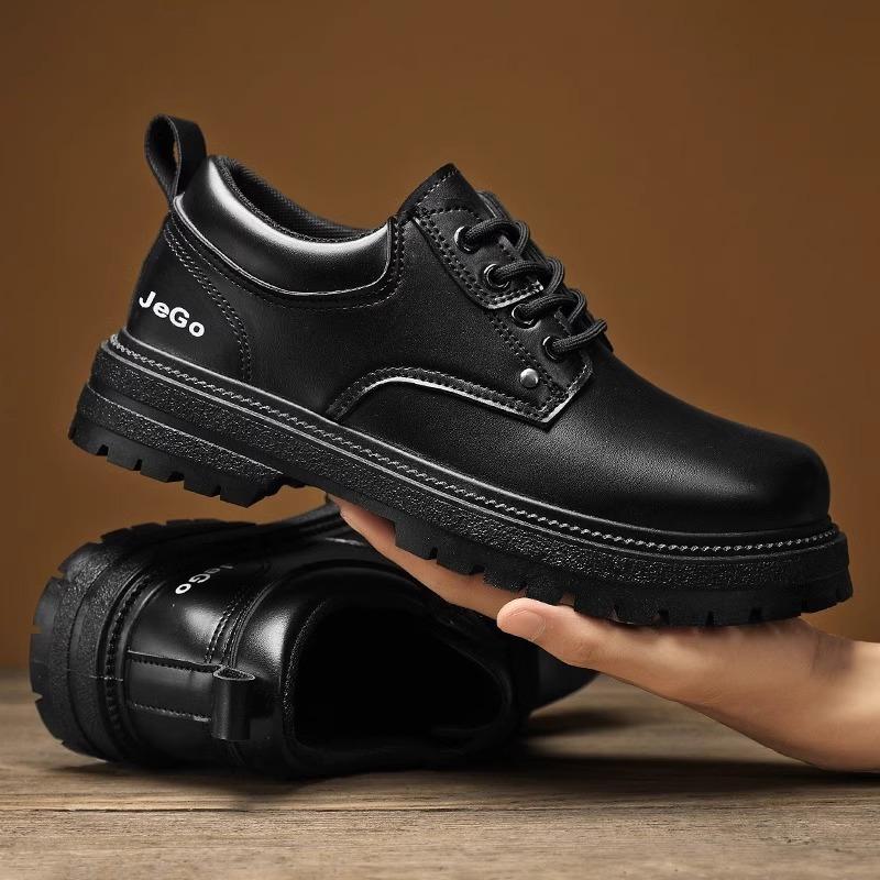 Мужская обувь Дарт Вейдер, весенний тренд, универсальные спортивные повседневные туфли чистого черного цвета с низким верхом, на толстой подошве, увеличивающие высоту обуви, обувь для прилива хлеба