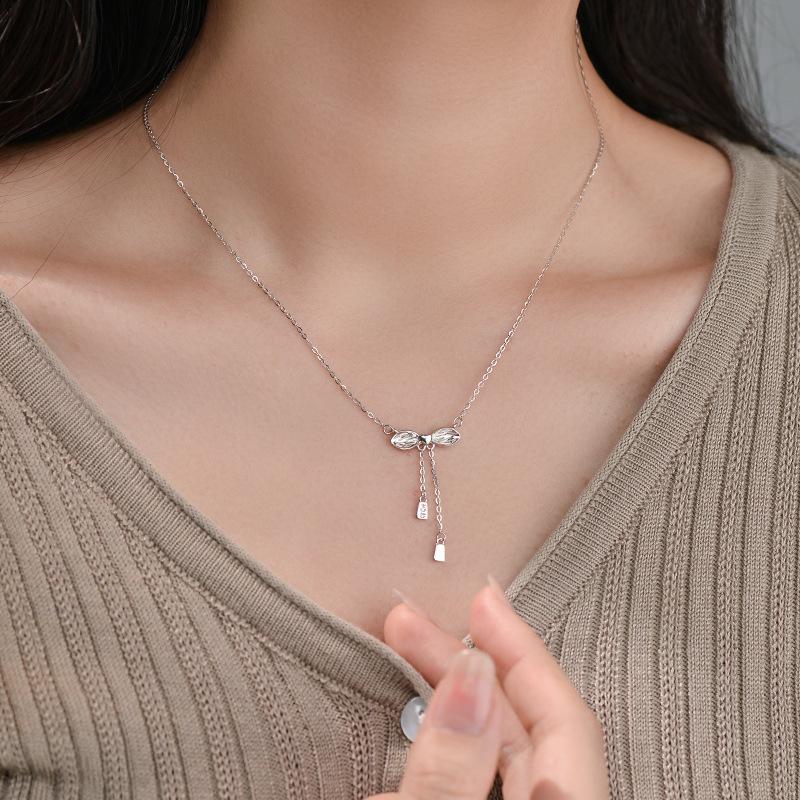 Ожерелье с кисточками и галстуком-бабочкой для женщин с изысканным темпераментом, универсальное и роскошное, высококачественная цепочка на ключицу, новинка