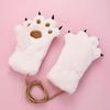 Fluffy Warm Gloves Flush Cat Paw Gloves Hanging Neck Mittens Bear Paw Gloves Female Winter Gloves
