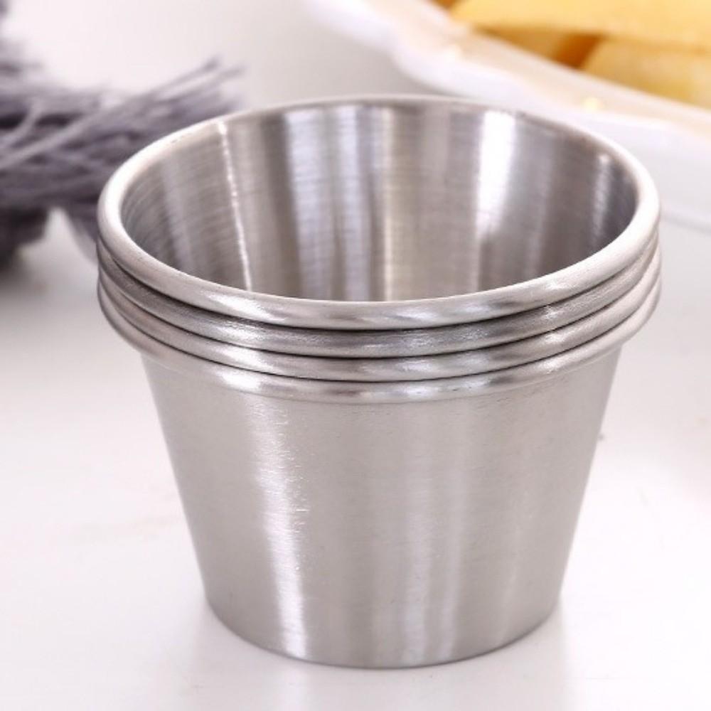 12PCS/SET Stainless Steel Barbecue Dipping Cup 304 Stainless Steel Seasoning Dish Barbecue Season
