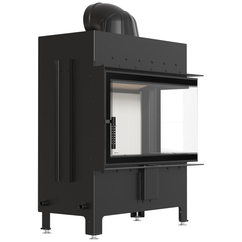 KRATKI LUCY Right Side Air Fireplace Insert 14 kW Ø200 Installation Kit