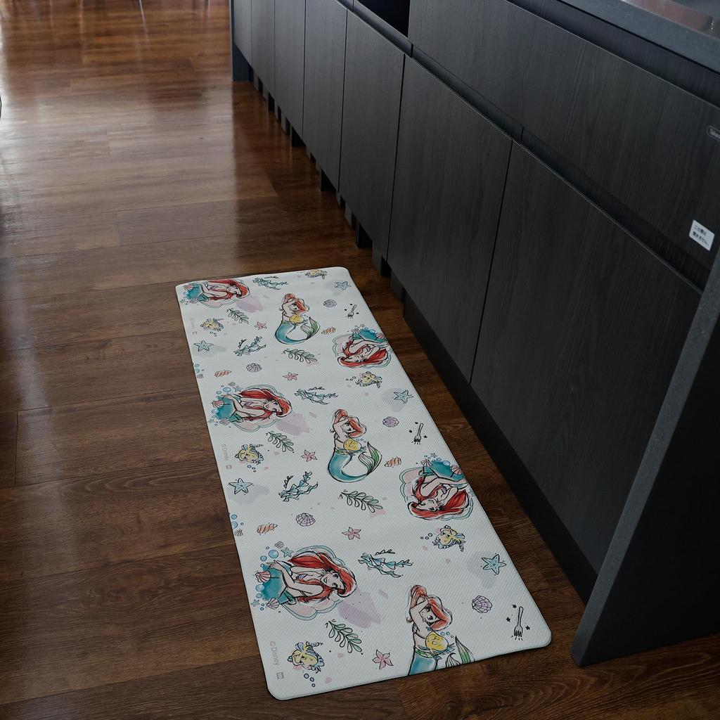 Marushin Kitchen Disney Princess Little Mermaid Ariel Seaside H45 x Product 2225092800 Mat, Colors, Wipeable, Water-Repellent, Non-Slip PVC, Approx.