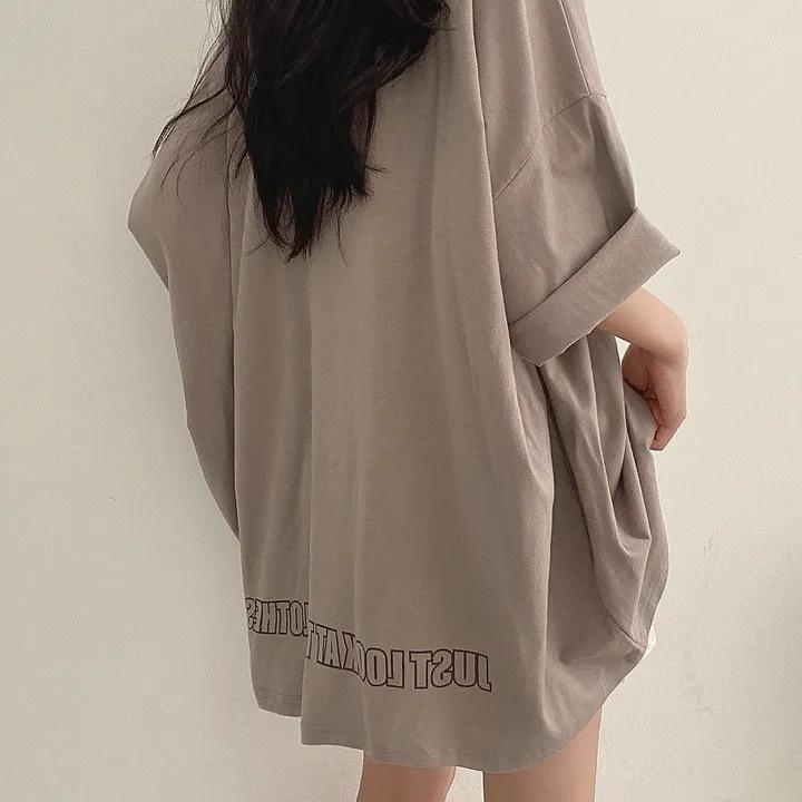 Spring Solid Simple Oversized T-shirt Summer Women Harajuku Long T Shirt Goth T-shirts Split White Black Long Sleeve Tops