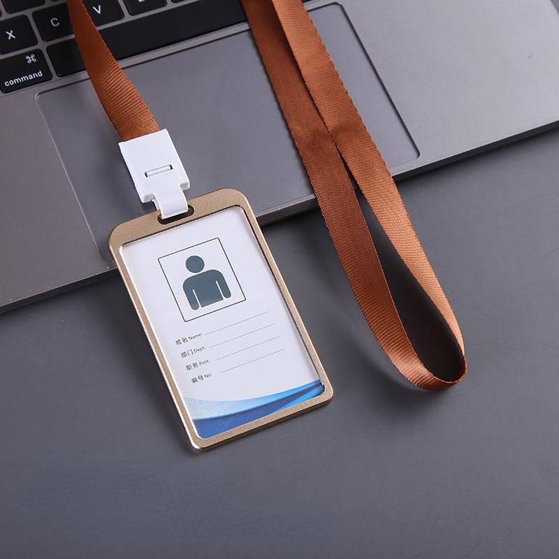 Вертикальный чехол для удостоверения личности, 1 шт., держатель для визитных карточек из алюминиевого сплава, ремешок для офиса