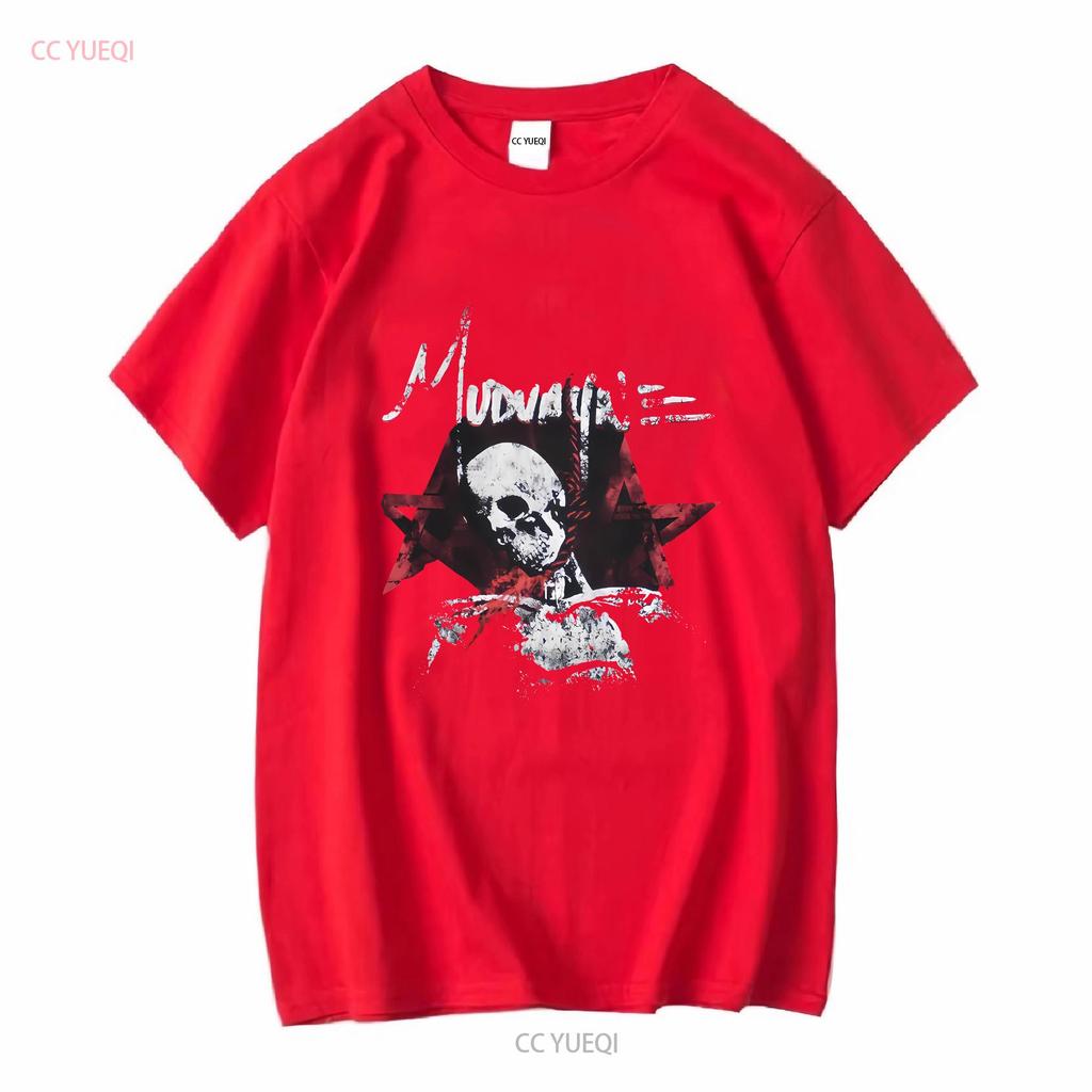 Футболка Mudvayne Американская ню-метал группа Альтернативный Прогрессивный винтаж Постиранная Слегка графическая мужская Растянутая Стильная Унисекс