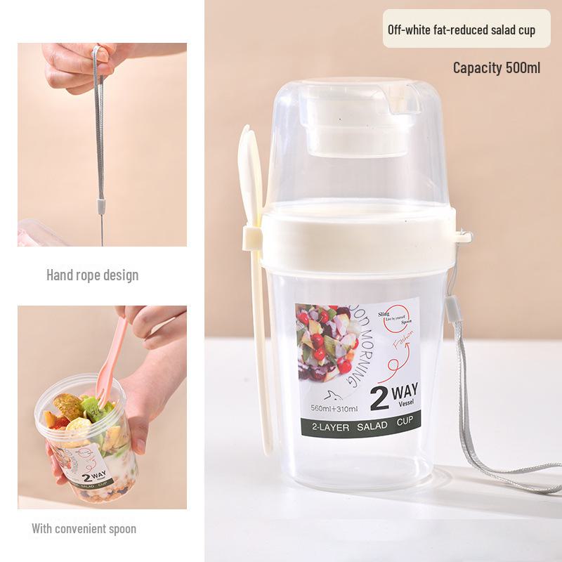 Портативная банка Мейсона для завтрака, салатная чашка с ложкой - легкий йогурт и фруктово-овощная чашка для похудения, салаты для снижения веса