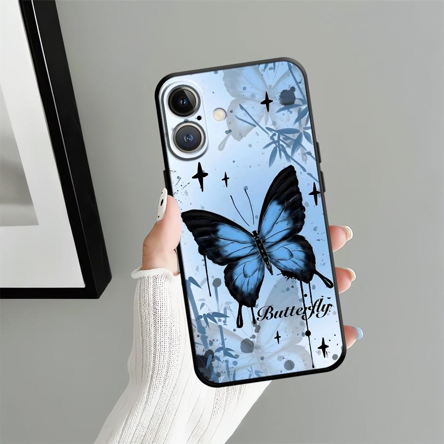 Creative Cartoon Butterfly Funda Phone Cover Case for Apple iPhone 17 Pro Max 15 Pro 7 8 14 11 13 16 12 Air XR XS MAX