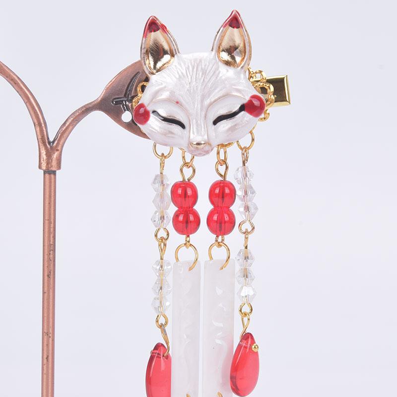 Японское аниме, женские волосы, головной убор, лиса, каваи, кисточка, шаг, встряхивание волос