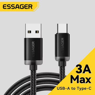 Essager 3A USB Type C кабель USB A к Type C кабели для быстрой зарядки для iPhone 15 Samsung Xiaomi мобильный телефон зарядное устройство провод шнур