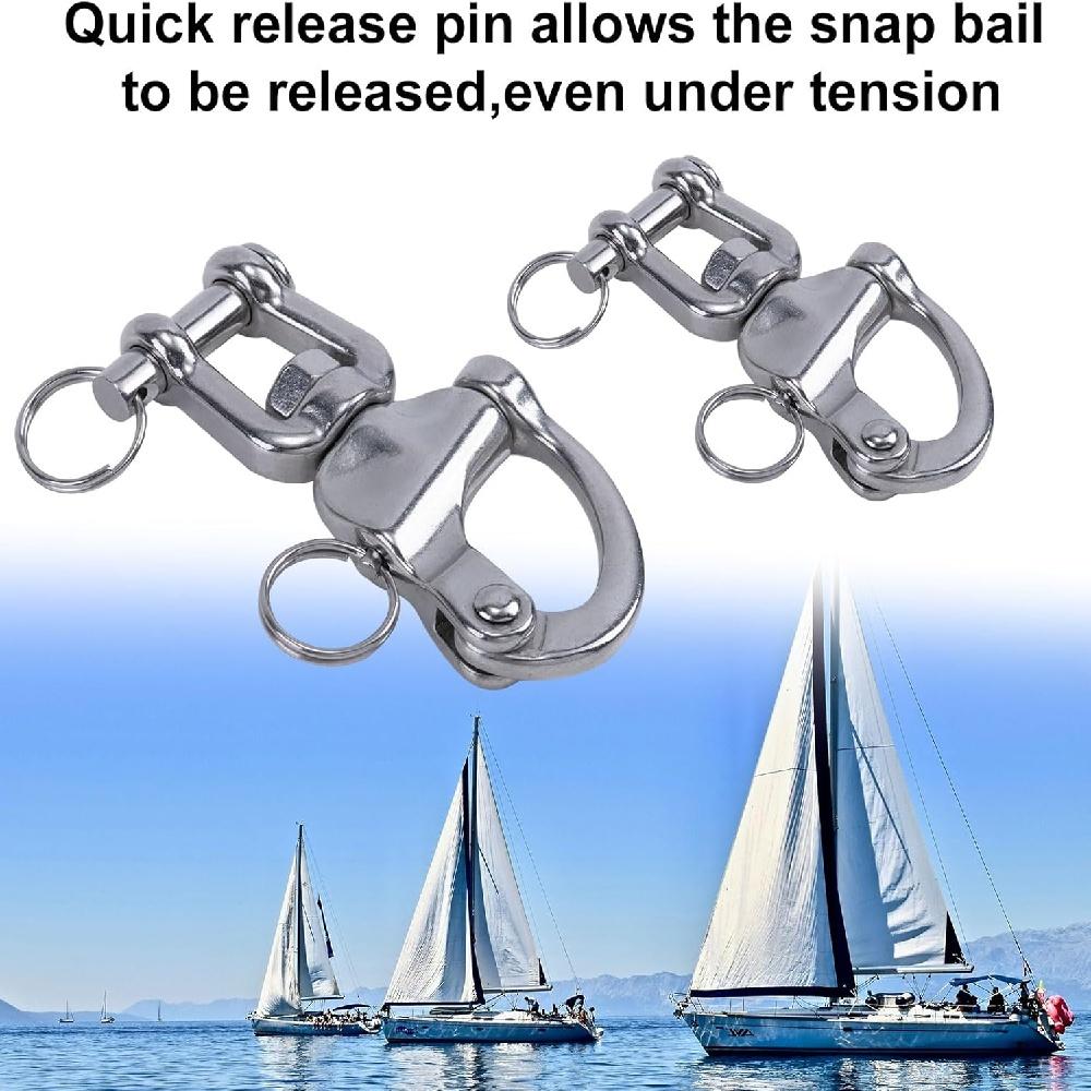 Скоба для парусного фала с защелкой, поворотная скоба из нержавеющей стали 316, быстросъемный карабин для такелажных скоб для парусного спорта