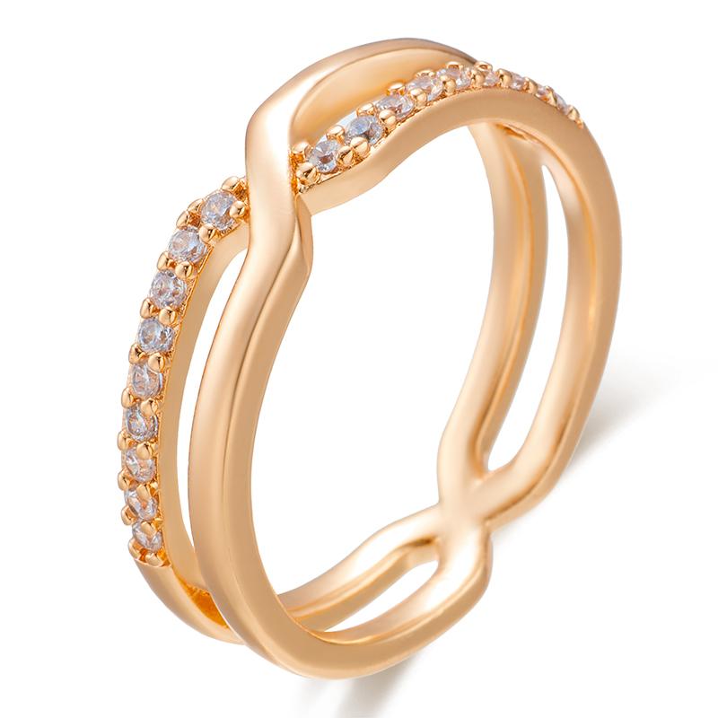 Классические женские кольца Kinel с натуральным цирконом, двухслойный дизайн, современные модные украшения