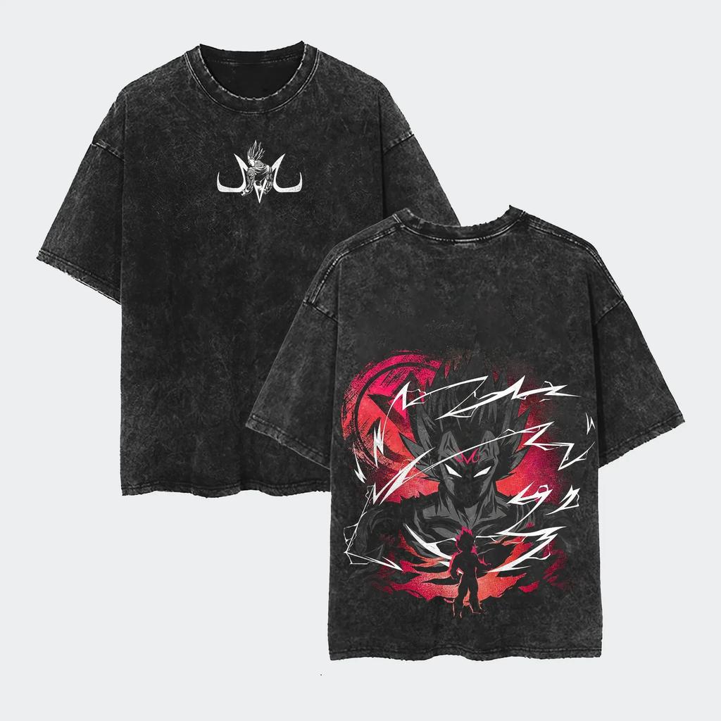 Anime Dragon Ball Cosplay Washed TShirt Cotton Short Sleeve Loose Large Casual Sports Fitness TShirt Mens Harajuku Clothing