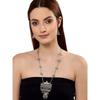 Shining Diva Fashion Latest Stylish Traditional Oxidised Silver Necklace Jewellery Set for Women