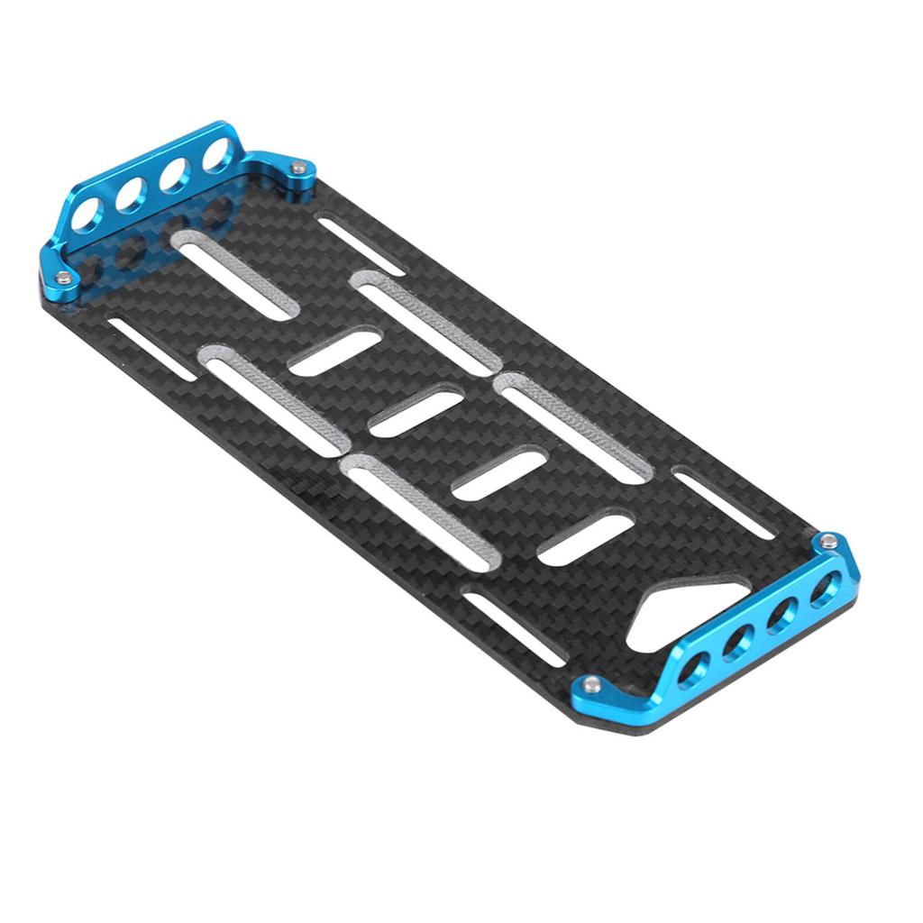 Aluminium Alloy Carbon Battery Mount Plate for SCX10 01 D90 1Celsius10 Scale RC Car (Black)