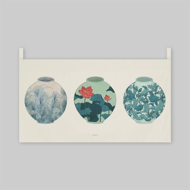 Korean Moon Jar Wide Fabric Poster