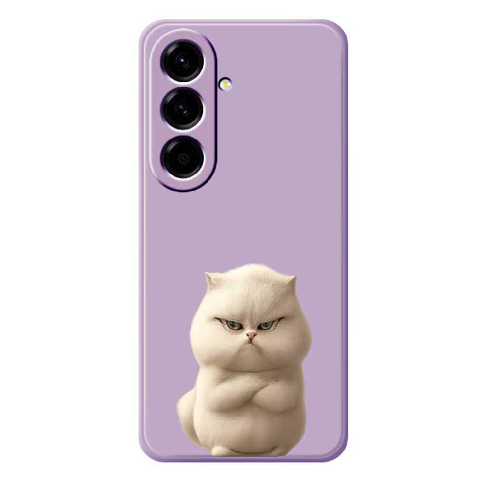 Чехол для Samsung Galaxy A56 5G с принтом «Злой кот», ТПУ накладка на заднюю панель телефона с прямыми краями