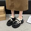 Retro Velvet Small Leather Shoes for Women's Autumn and Winter New Thick-soled Mary Jane Cotton Single Shoes