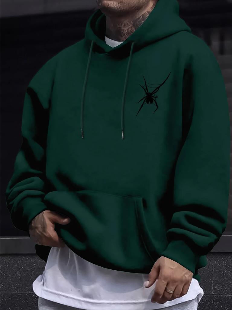 Осенняя и зимняя толстовка с капюшоном, универсальная и удобная, с принтом паука, уличная повседневная мода, мужская и женская одежда