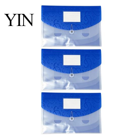 Expandable File Organizer Document Folder with Label Slot, Layered Design Waterproof PP Storage Envelope, Secure Rope Closure for Office And