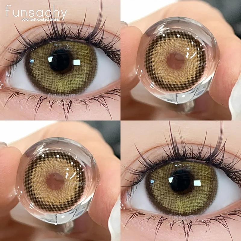 FUNSACHY 1 Pair Brown Color Series Contact Lenses for Eyes Fashion Natural Lenses High Quality Soft Lens Cosmetics Pupils Yearly