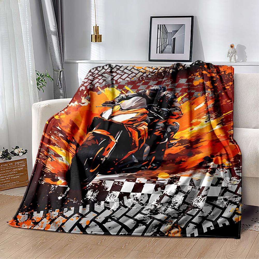Motocross Adventure Sport Flannel Blanket - Soft and Suitable for Sofas, Beds, Offices, Travel, All Seasons, and The Best Gift for The Holidays.