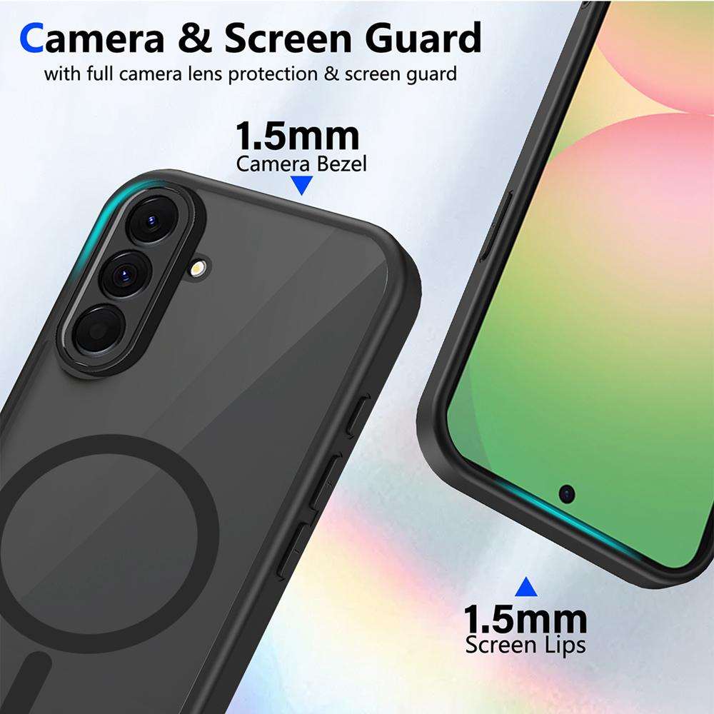 KEYSION Магнитный чехол для телефона Samsung A56 5G A36 A26 Силикон+ПК Матовый Полупрозрачный Прозрачный Противоударный Чехол для Galaxy A16 4G 5G