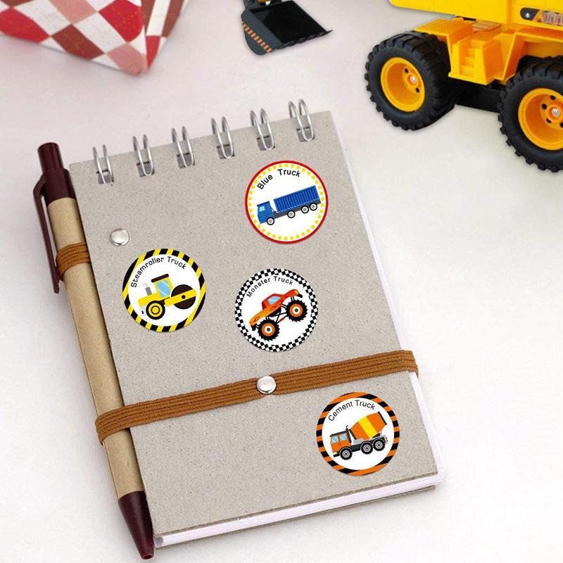New 500pcs 8 Designs Kids Sticker Train Bus Sticker Cute Transportation Cars for Encouragement Student Children Label