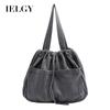 Korean Version of Simple Drawstring Bundle Handbag, Casual Large-capacity Canvas Bag