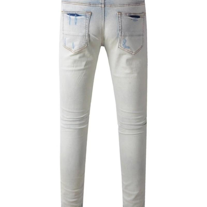 Mens Distressed Ripped Denim Jeans Loose Fit Straight Leg Casual Streetwear Pants Teens