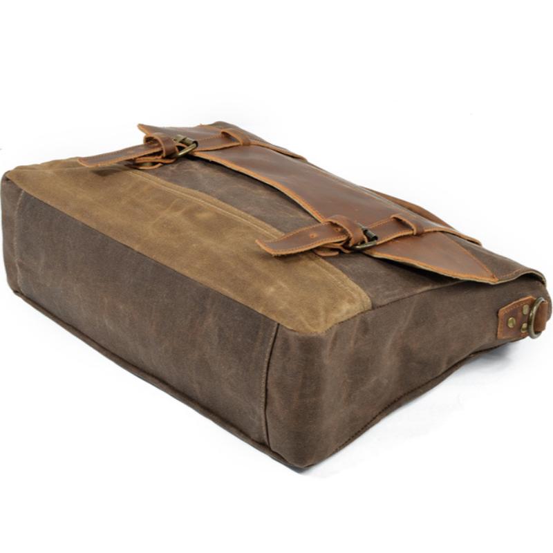 Водонепроницаемый холст с вощеной пропиткой и портфелем из коровьей кожи, европейские и американские мужские сумки, ретро-сумки, сумка-мессенджер на одно плечо