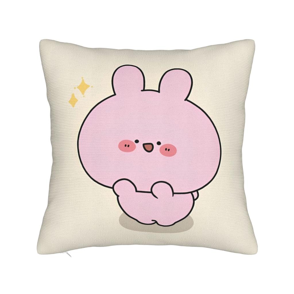 Asamimichaan Asleep Cartoon Square Pillow Case Cute Asamimi Cushion Covers Awesome Polyester Decorative Pillowcover For Home 18"