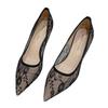 Sexy Temperament Pointed Toe Stiletto Heel French Lace Women's Mesh High Heels