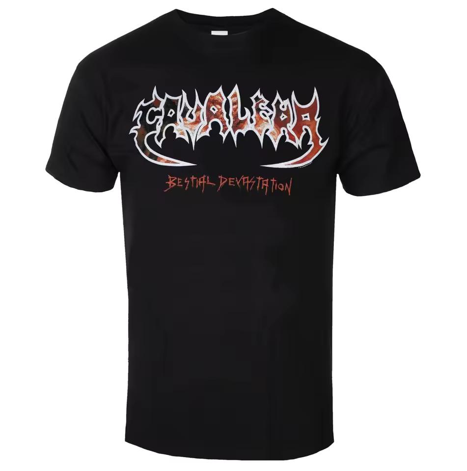 Cavalera Bestial Devastation Album Art Double Sided Graphic Tee Classic Death Metal Streetwear Casual Unisex